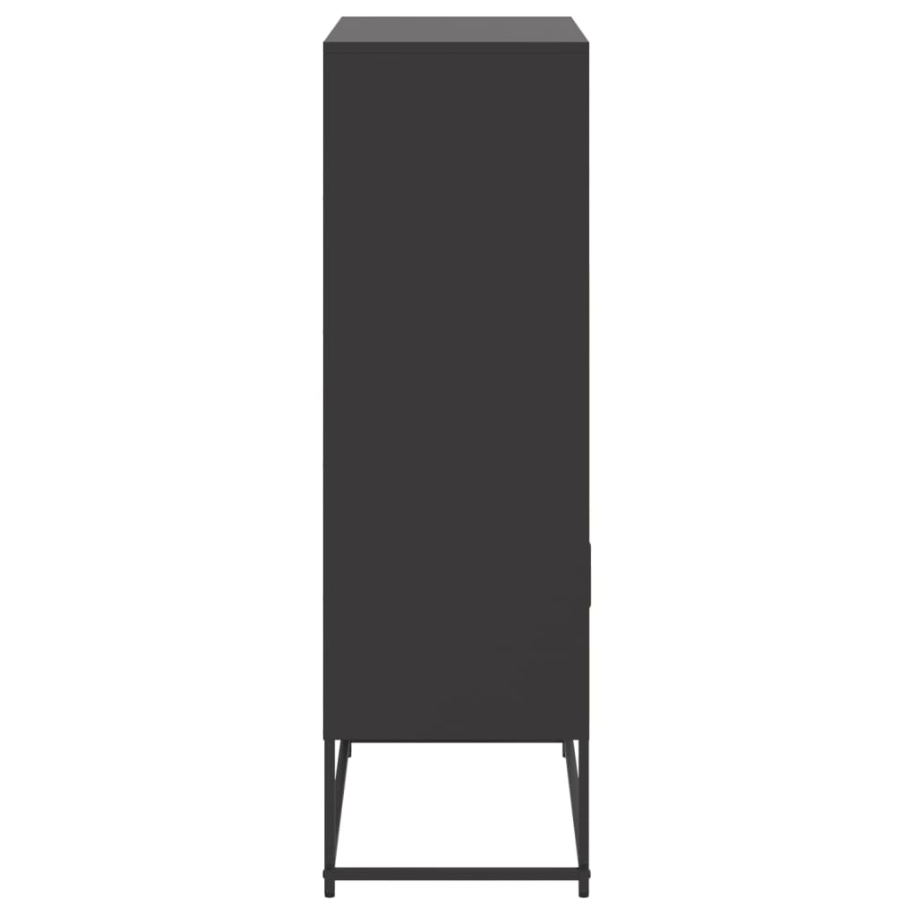 Visoka komoda crna 68,5 x 38,5 x 123,5 cm čelična