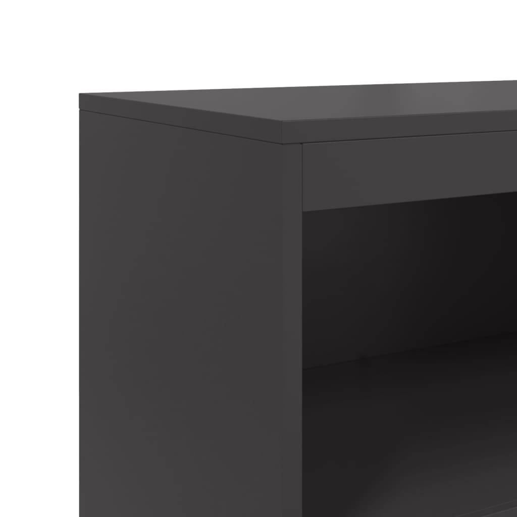 Visoka komoda crna 68,5 x 38,5 x 123,5 cm čelična