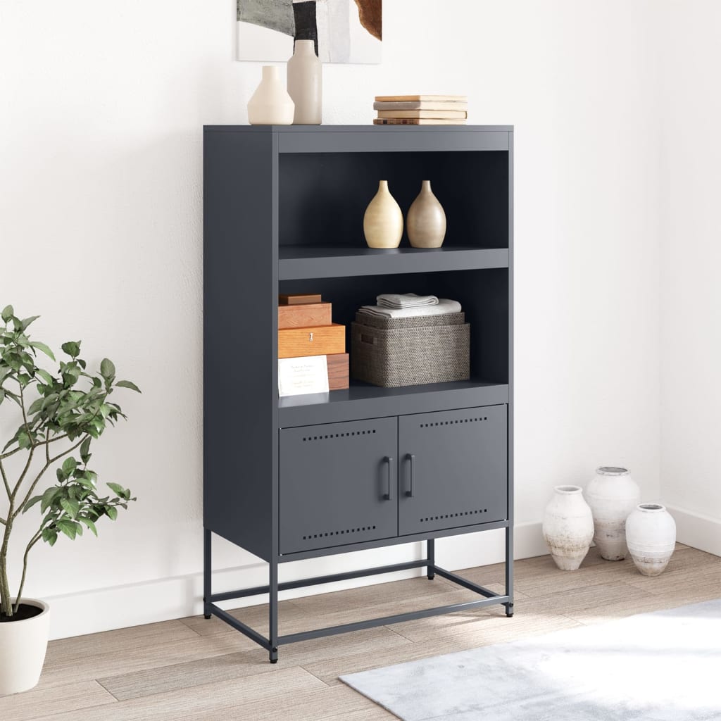 Visoka komoda antracit 68,5x38,5x123,5 cm čelična