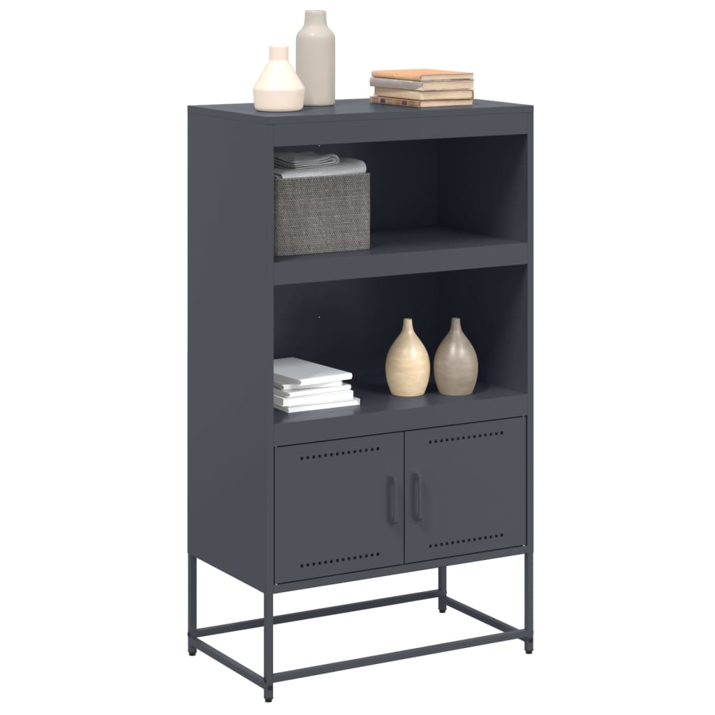 Visoka komoda antracit 68,5x38,5x123,5 cm čelična