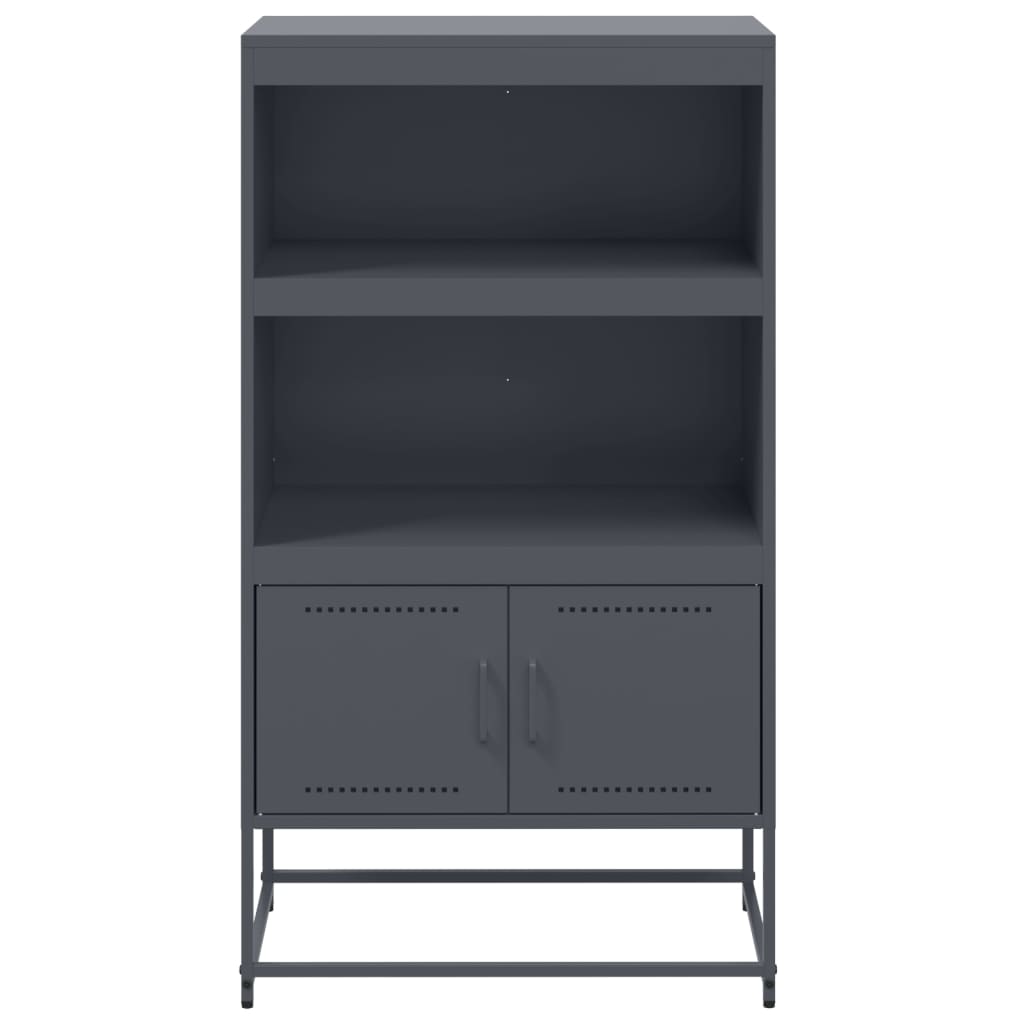 Visoka komoda antracit 68,5x38,5x123,5 cm čelična