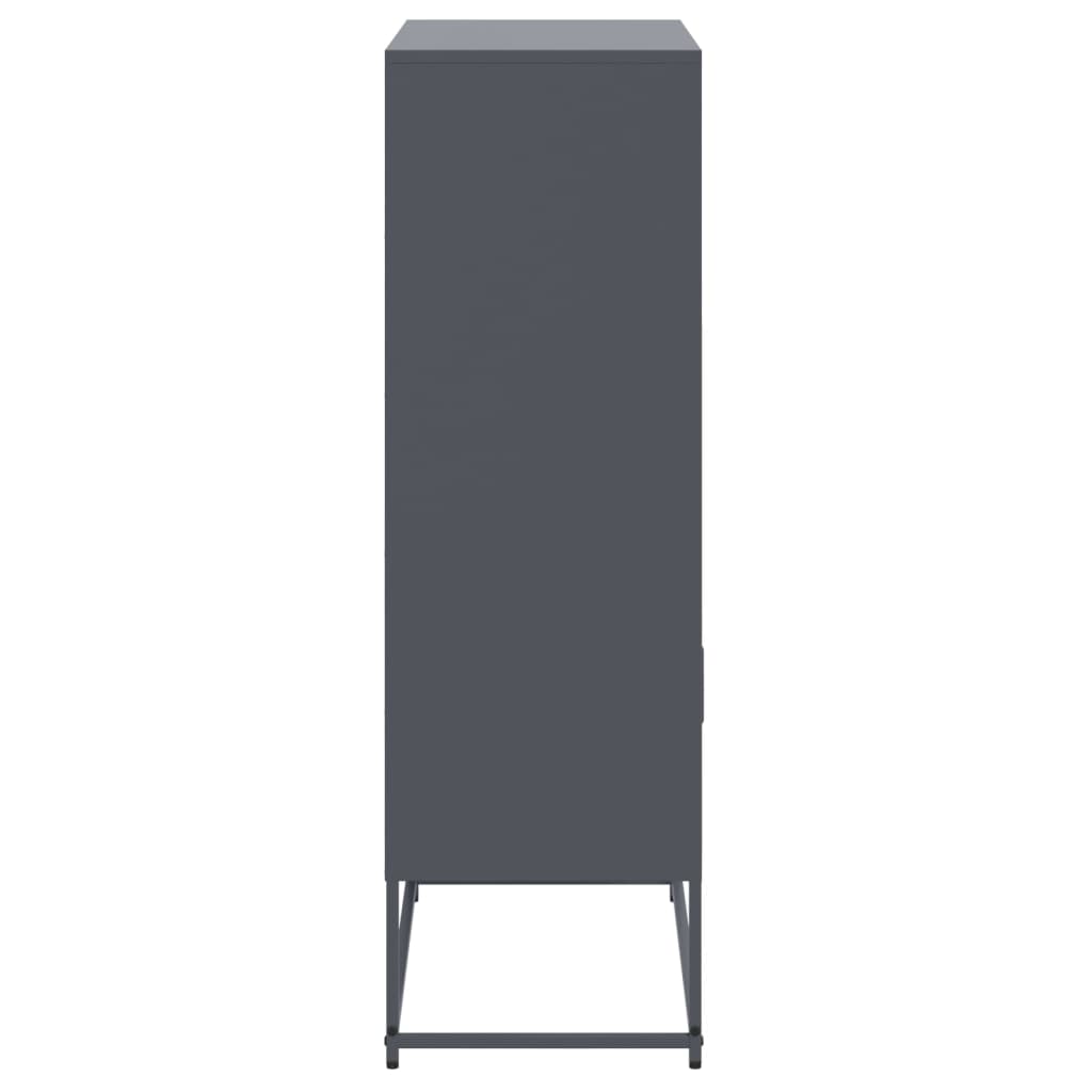 Visoka komoda antracit 68,5x38,5x123,5 cm čelična