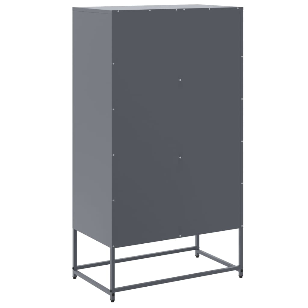 Visoka komoda antracit 68,5x38,5x123,5 cm čelična