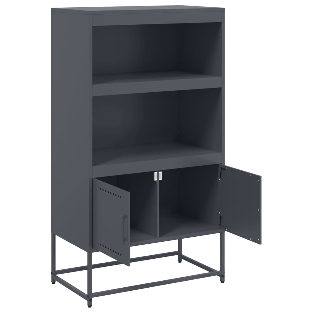 Visoka komoda antracit 68,5x38,5x123,5 cm čelična