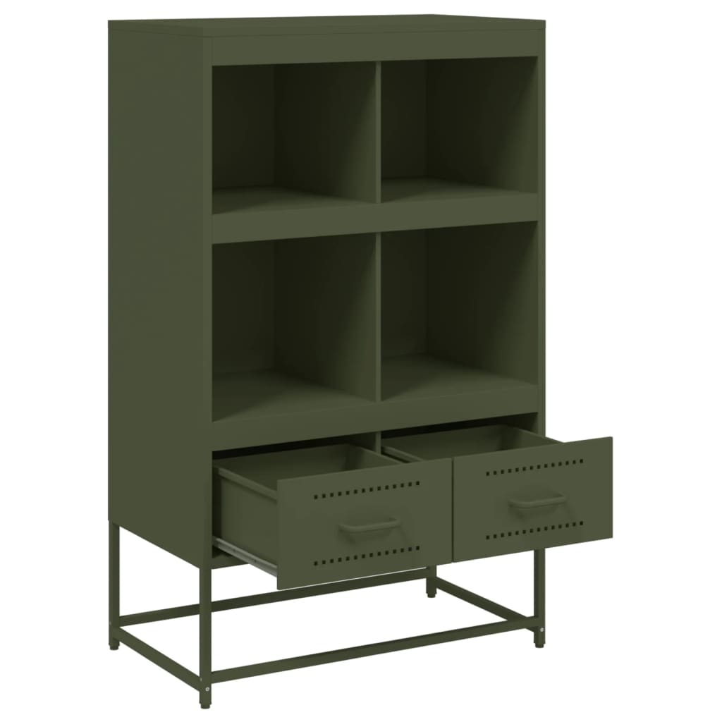 Visoka komoda maslinastozeleni 67 x 39 x 111,5 cm od čelika