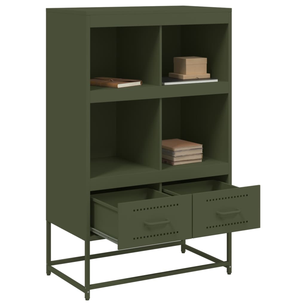 Visoka komoda maslinastozeleni 67 x 39 x 111,5 cm od čelika