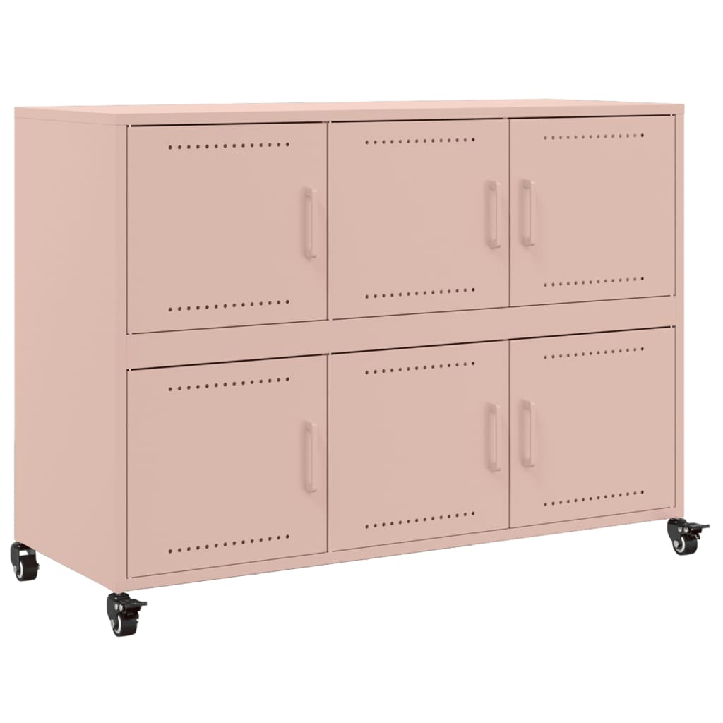 Komoda ružičasta 100,5x39x72 cm čelik