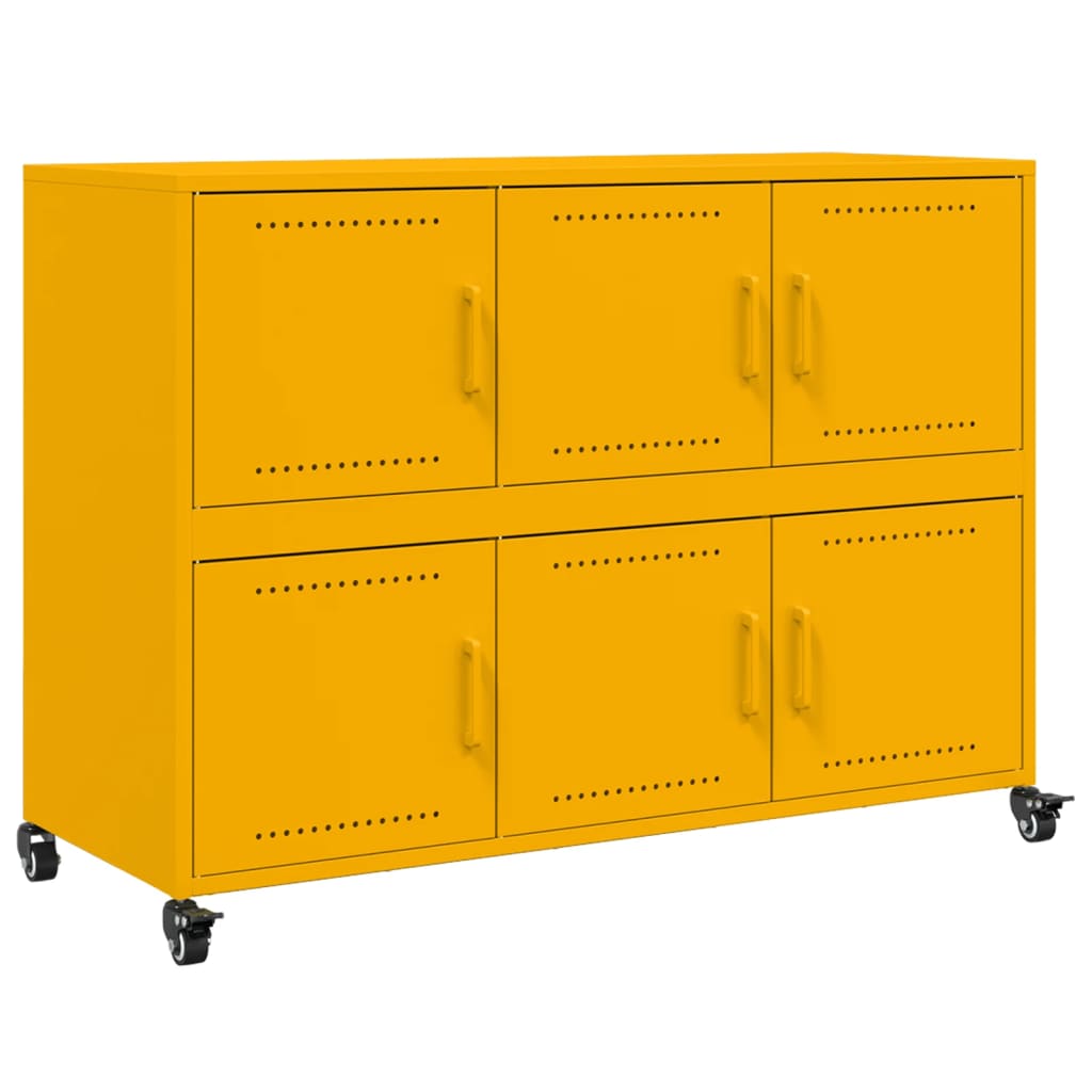 Komoda boja senfa 100,5x39x72 cm čelični