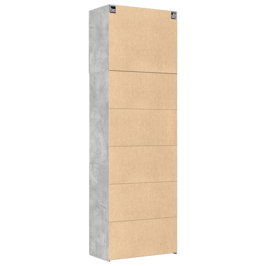 Visoka komoda boje betona 80x42,5x249 cm od konstruiranog drva