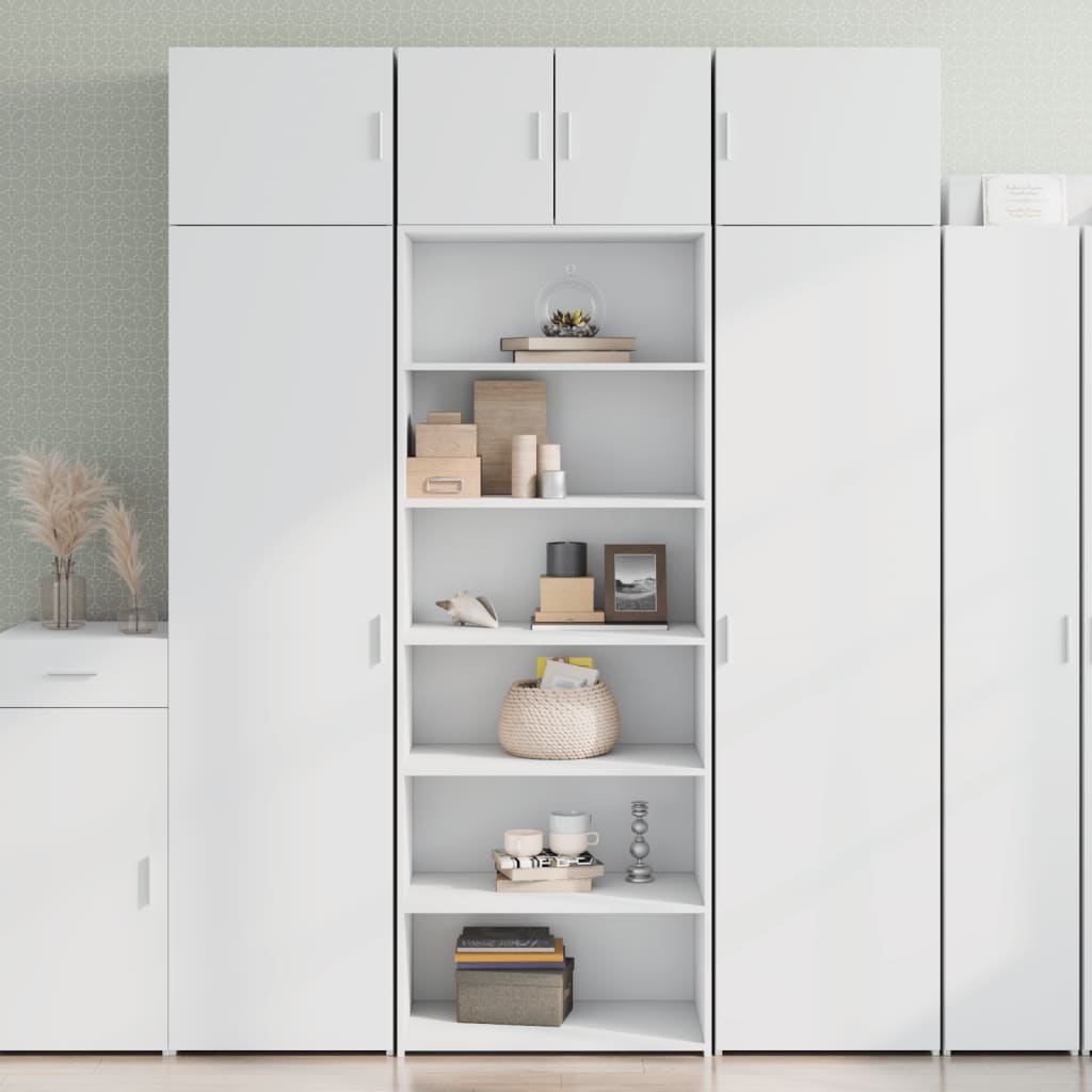 Visoka komoda bijela 70x41x185 cm od konstruiranog drva