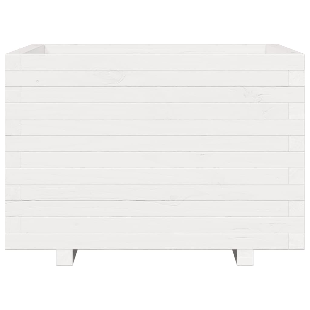 Vrtna sadilica bijela 70x70x49,5 cm od masivne borovine