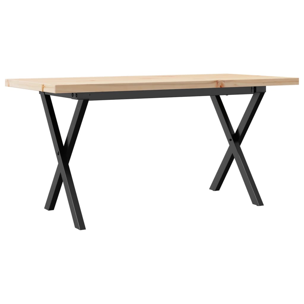 Stolić za kavu X-oblika 100x50x45,5 cm od borovine i čelik