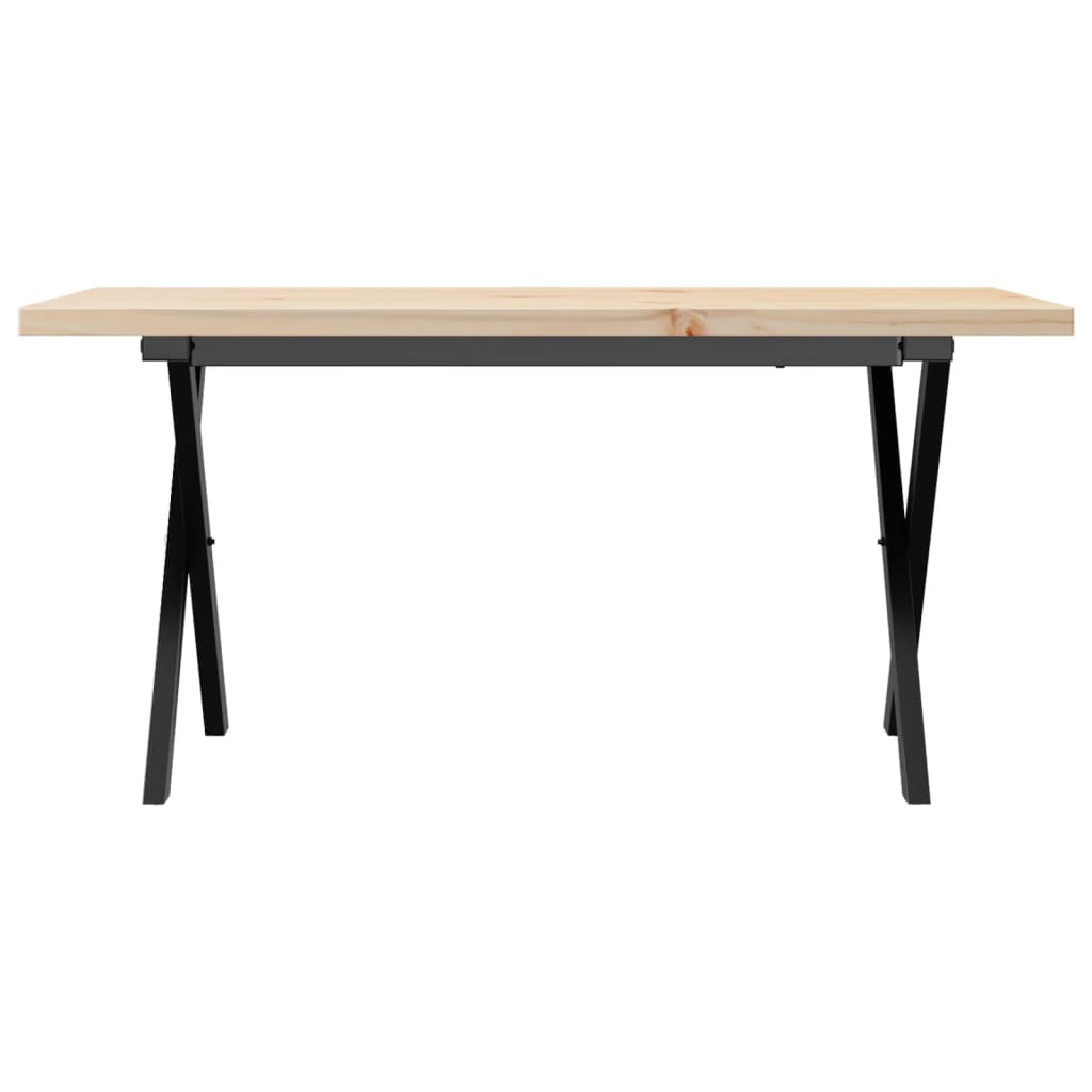 Stolić za kavu X-oblika 100x50x45,5 cm od borovine i čelik