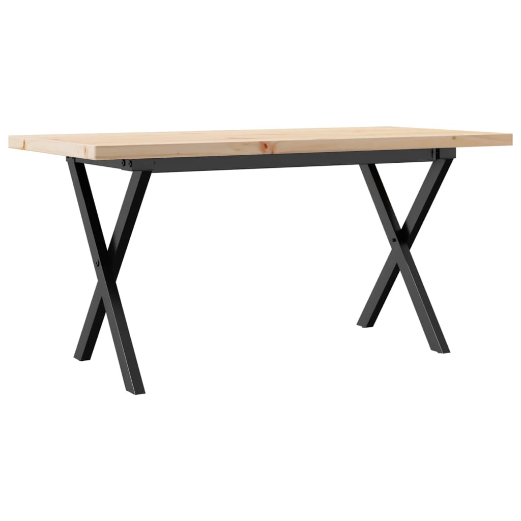 Stolić za kavu X-oblika 100x50x45,5 cm od borovine i čelik