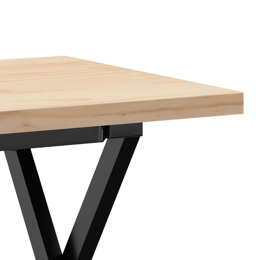 Stolić za kavu X-oblika 100x50x45,5 cm od borovine i čelik