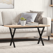 Stolić za kavu X-oblika 100x50x45,5 cm od borovine i čelik