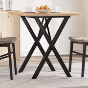 Blagovaonski stol X-oblika 60x60x75,5 cm od borovine i čelik