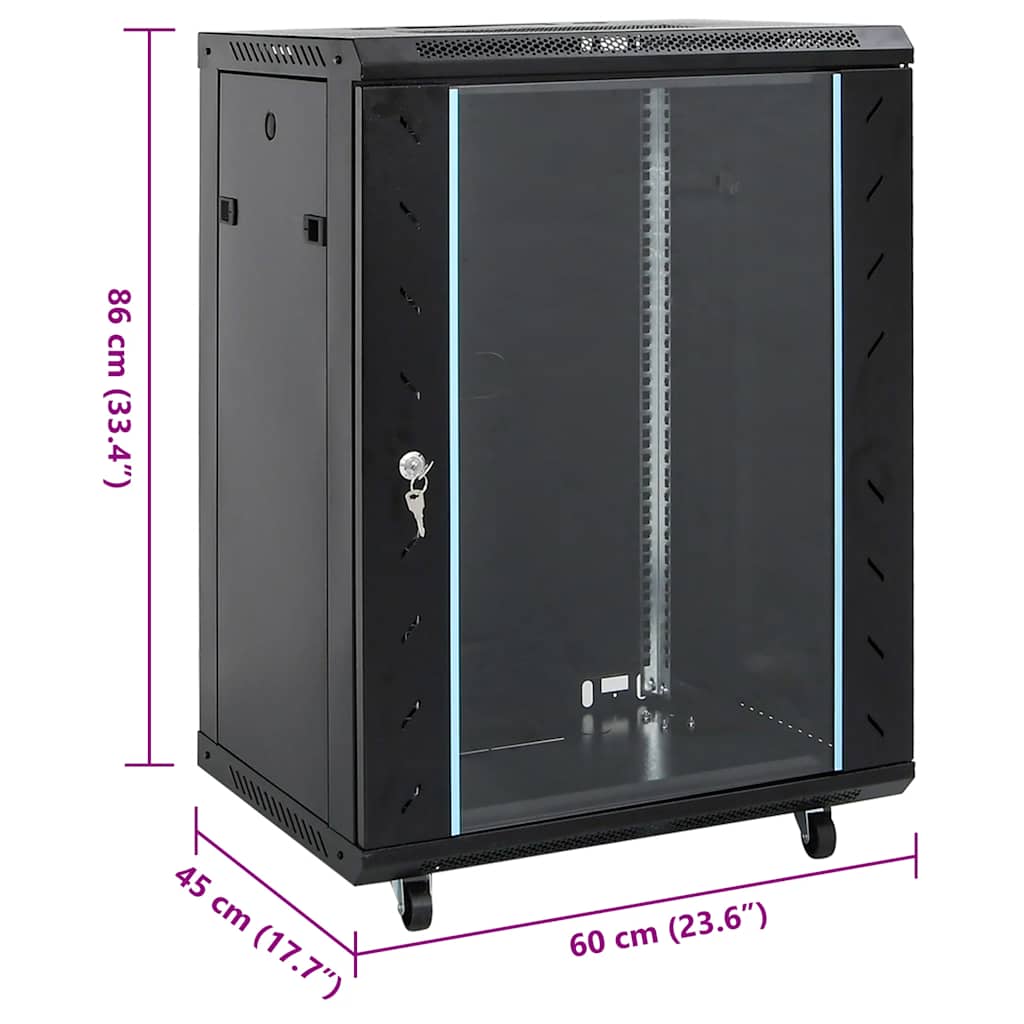 15U mrežni ormar s okretnim nogama 19" IP20 60x45x86 cm
