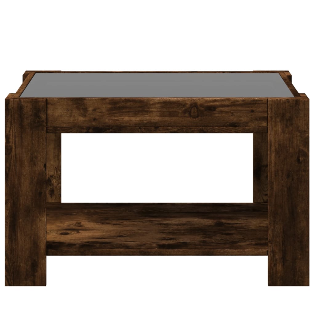 Stolić za kavu LED boja hrasta 73x53x45 cm konstruirano drvo
