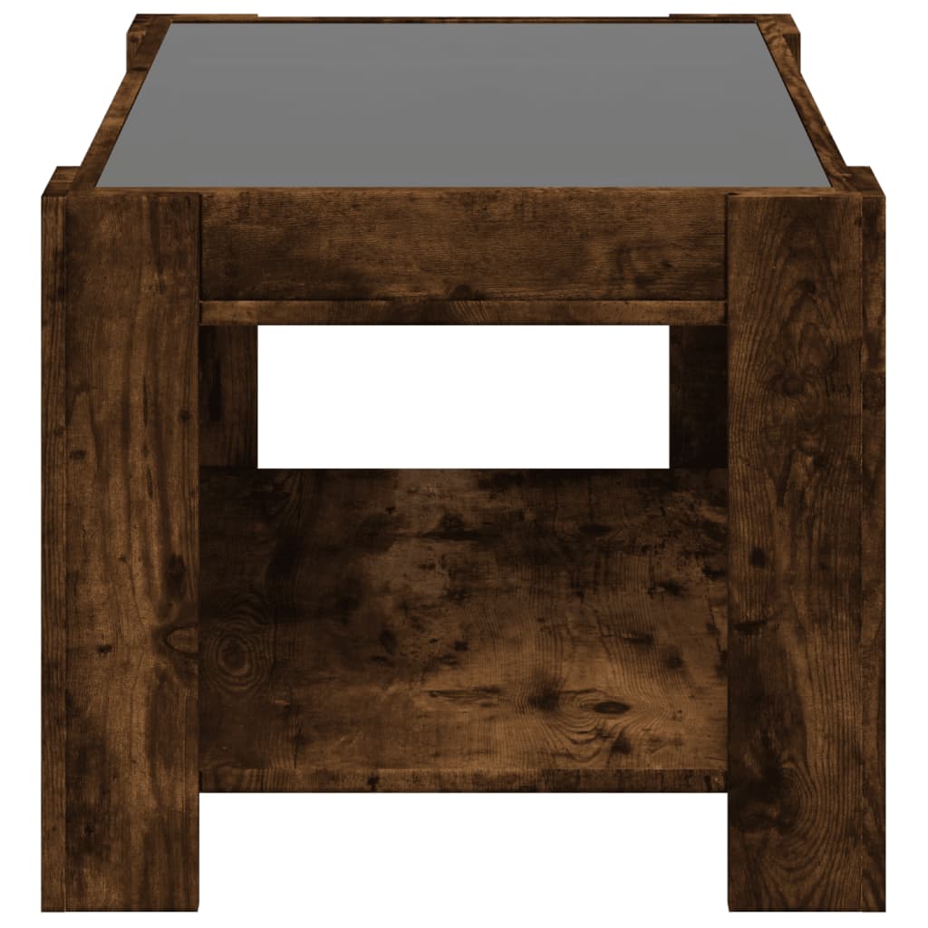 Stolić za kavu LED boja hrasta 73x53x45 cm konstruirano drvo