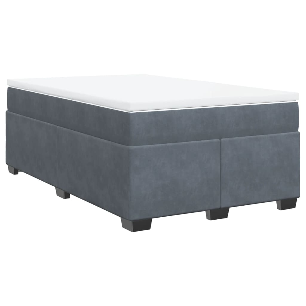 Krevet box spring s madracem tamnosivi 120 x 190 cm baršun
