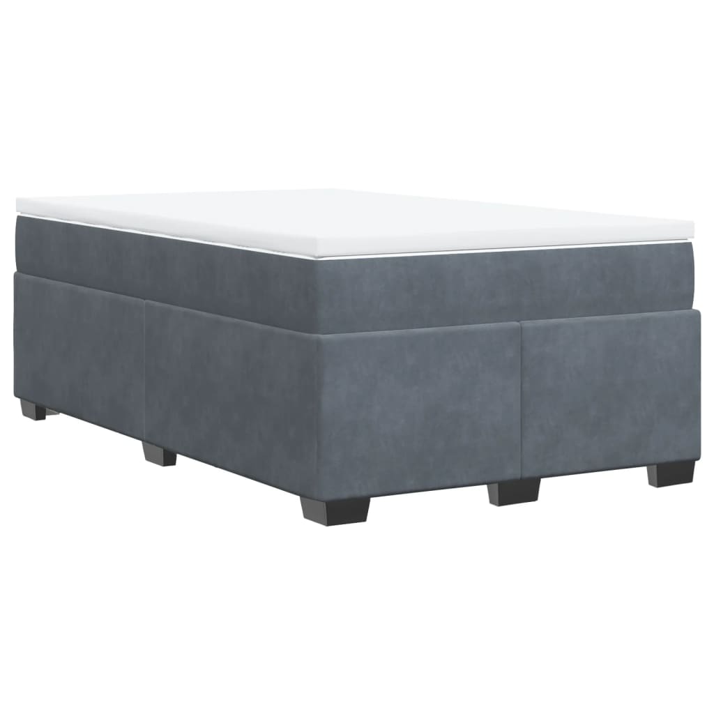 Krevet box spring s madracem tamnosivi 120 x 190 cm baršun