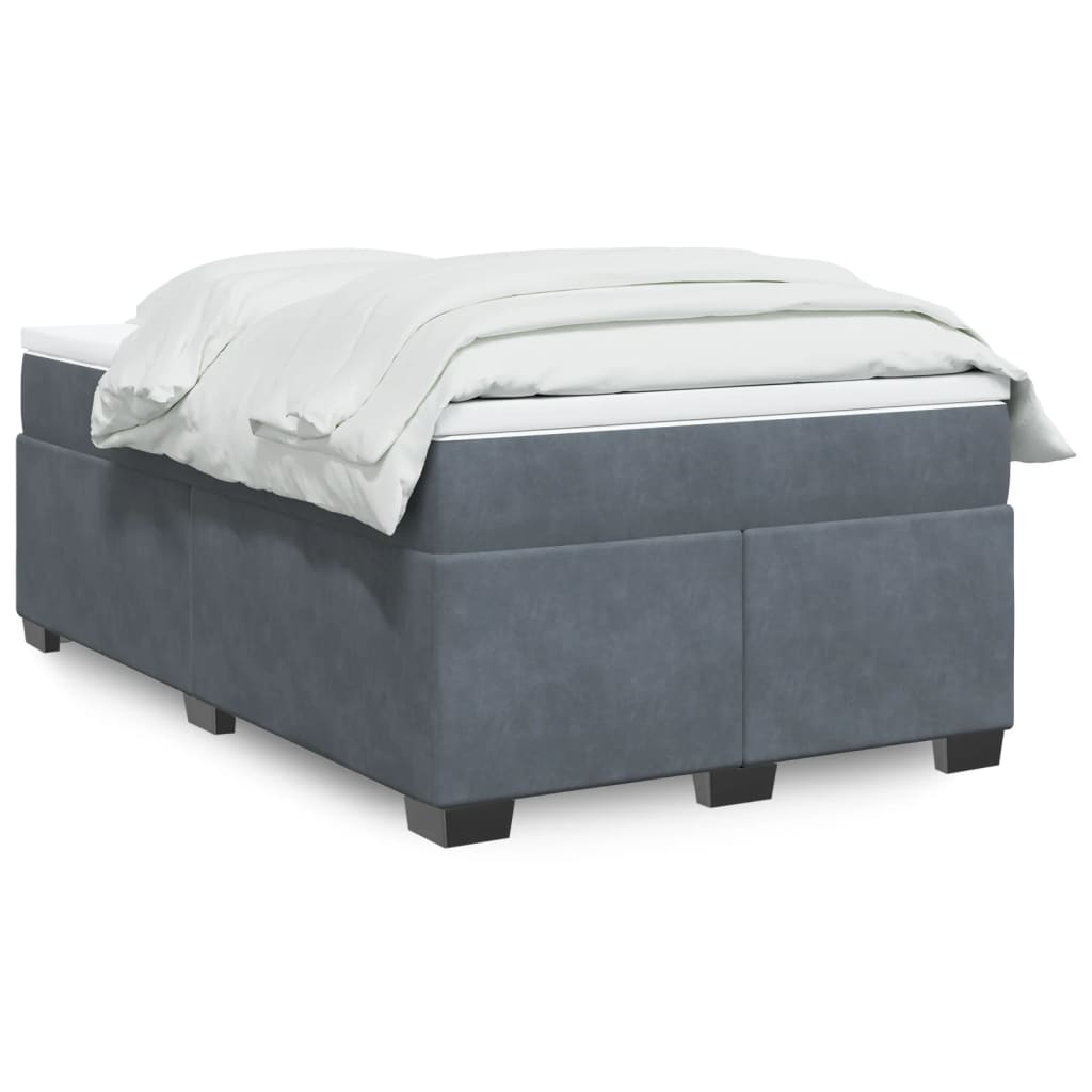 Krevet box spring s madracem tamnosivi 120 x 190 cm baršun