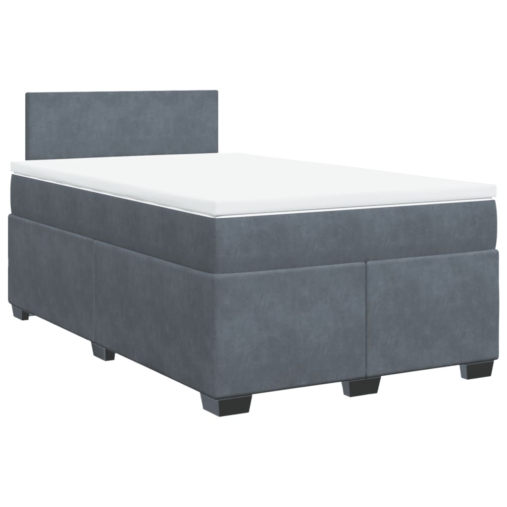 Krevet box spring s madracem tamnosivi 120 x 190 cm baršun