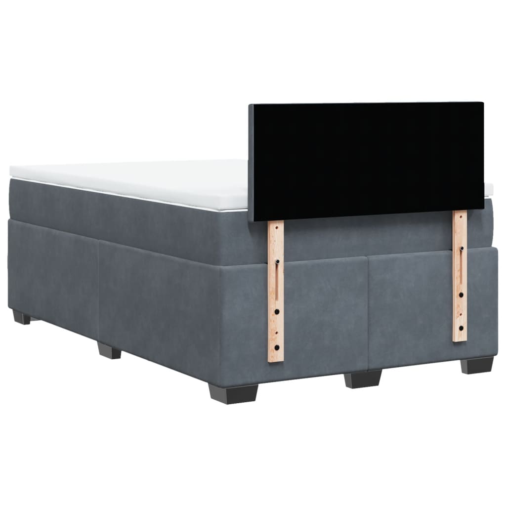 Krevet box spring s madracem tamnosivi 120 x 190 cm baršun