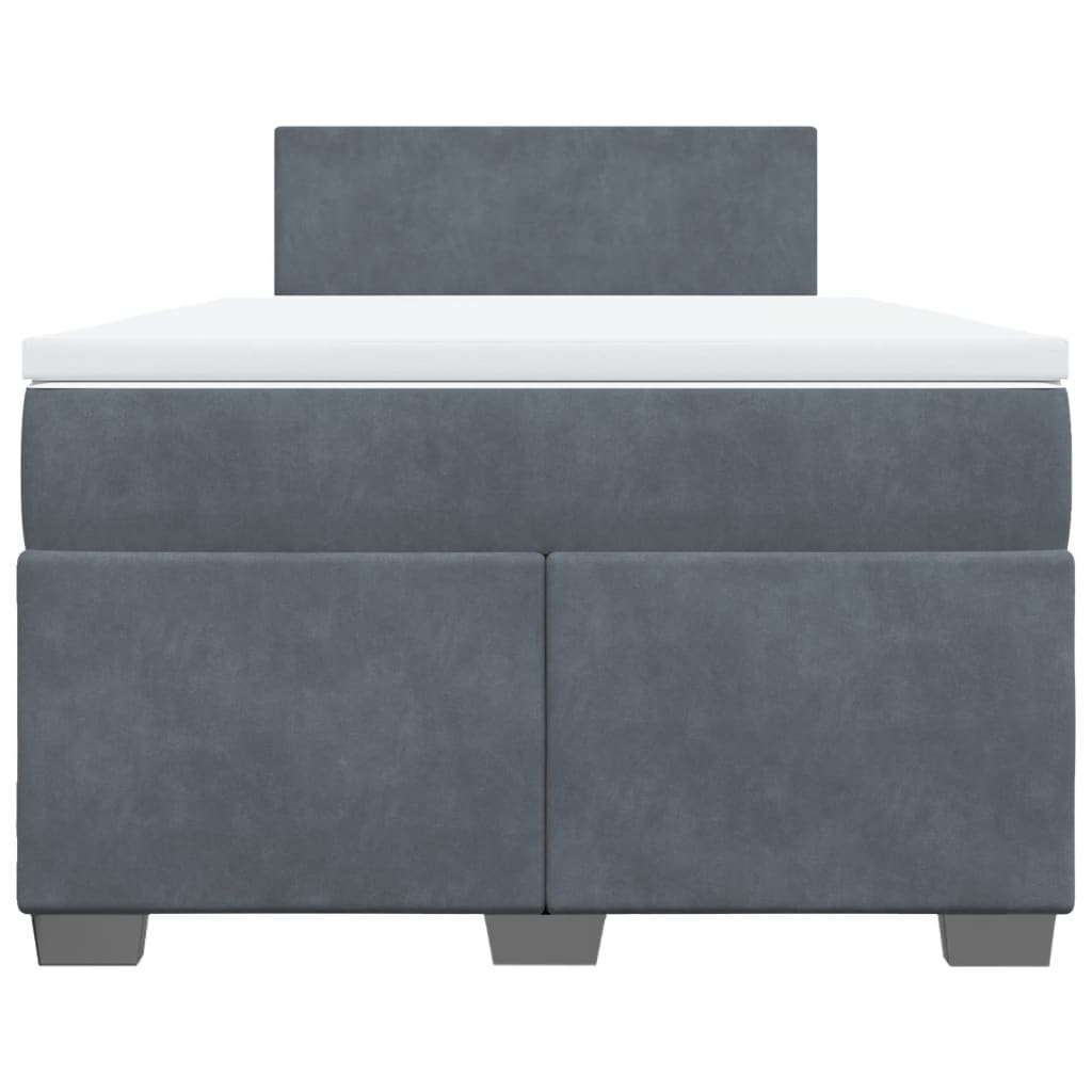Krevet box spring s madracem tamnosivi 120 x 190 cm baršun