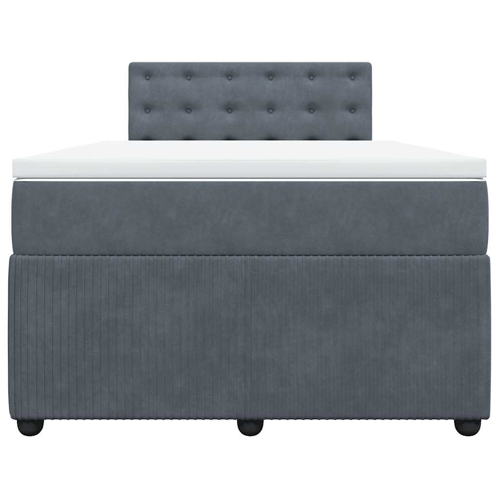 Krevet box spring s madracem tamnosivi 120 x 190 cm baršun