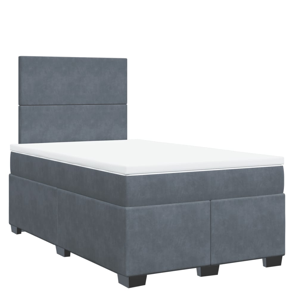 Krevet box spring s madracem tamnosivi 120 x 190 cm baršun
