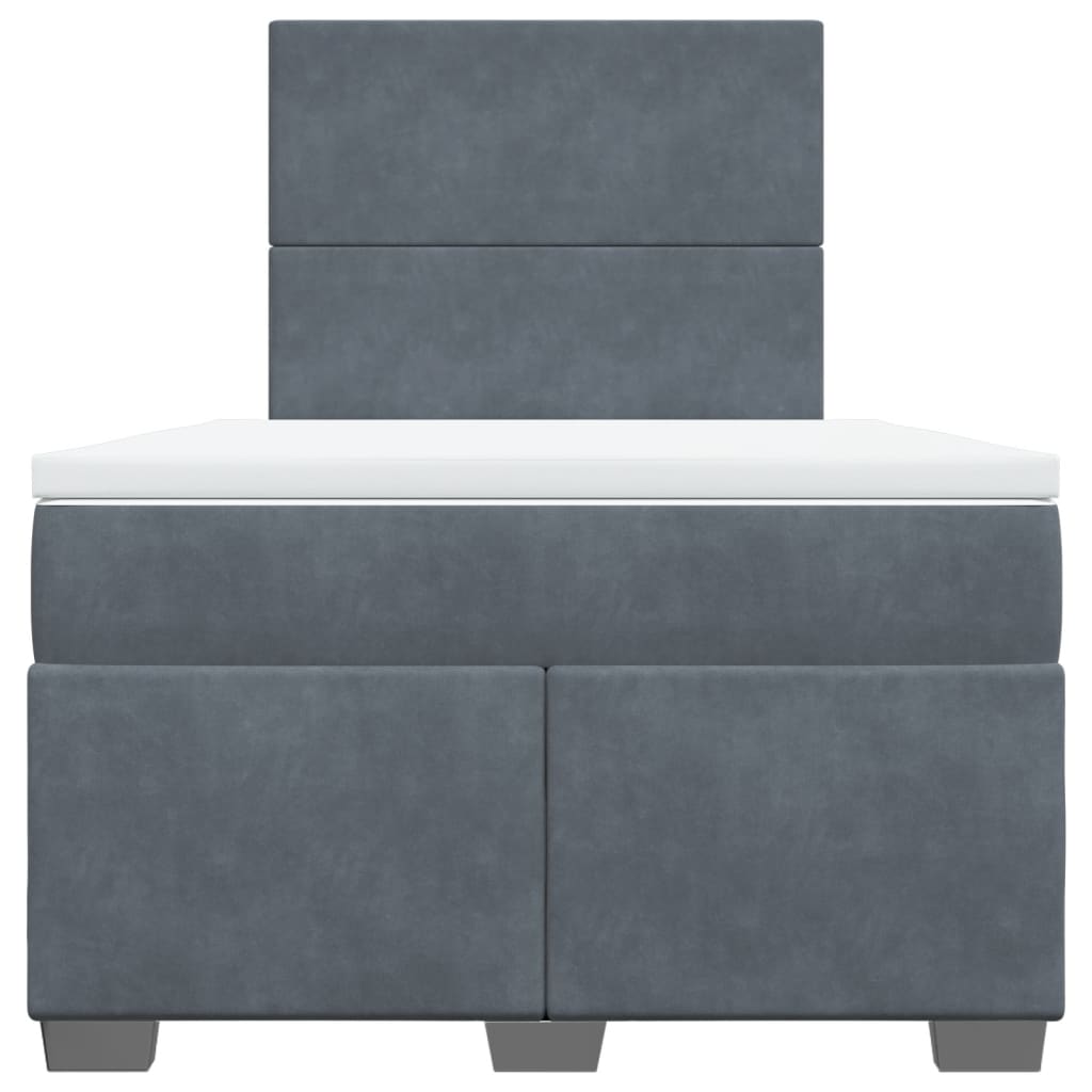 Krevet box spring s madracem tamnosivi 120 x 190 cm baršun