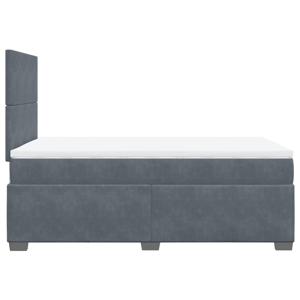 Krevet box spring s madracem tamnosivi 120 x 190 cm baršun