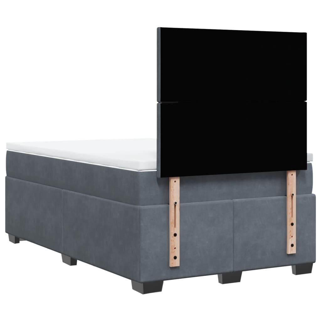 Krevet box spring s madracem tamnosivi 120 x 190 cm baršun