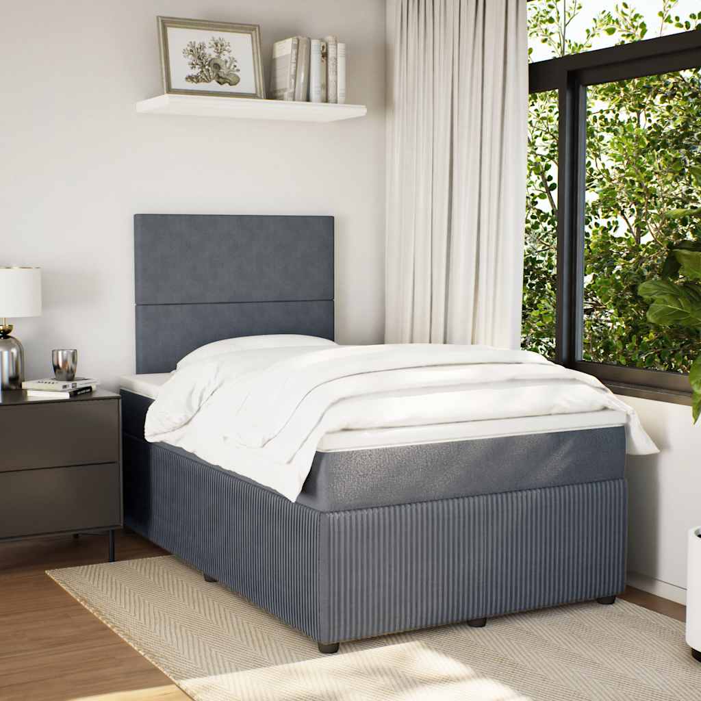 Krevet box spring s madracem tamnosivi 120 x 190 cm baršun