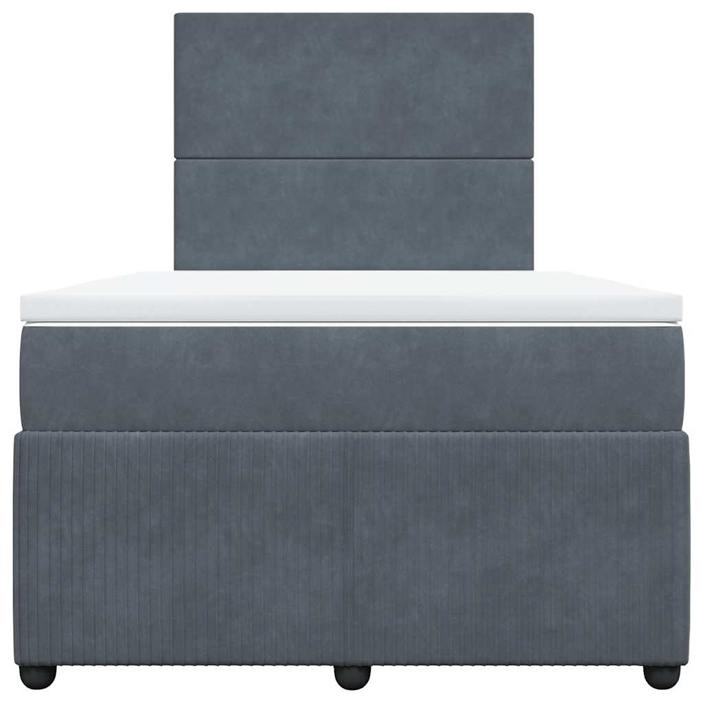 Krevet box spring s madracem tamnosivi 120 x 190 cm baršun