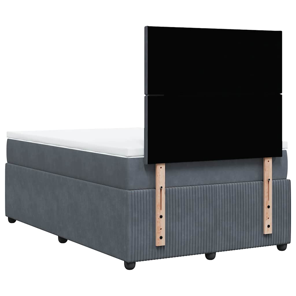 Krevet box spring s madracem tamnosivi 120 x 190 cm baršun