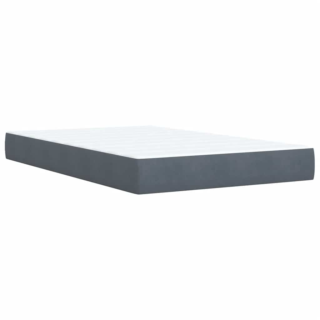 Krevet box spring s madracem tamnosivi 120 x 190 cm baršun