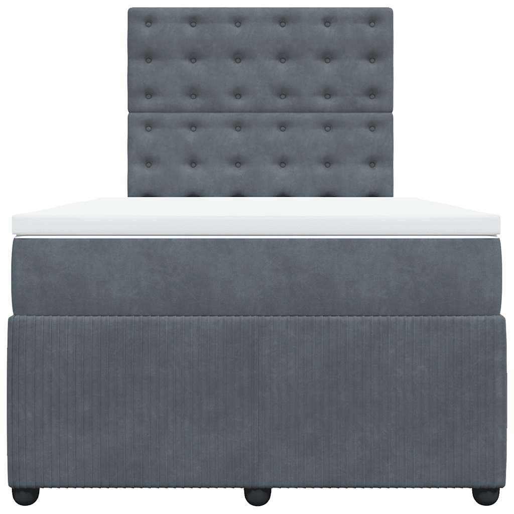 Krevet box spring s madracem tamnosivi 120 x 190 cm baršun