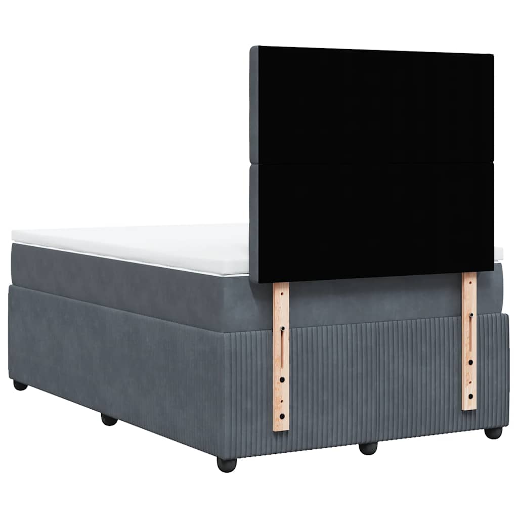 Krevet box spring s madracem tamnosivi 120 x 190 cm baršun