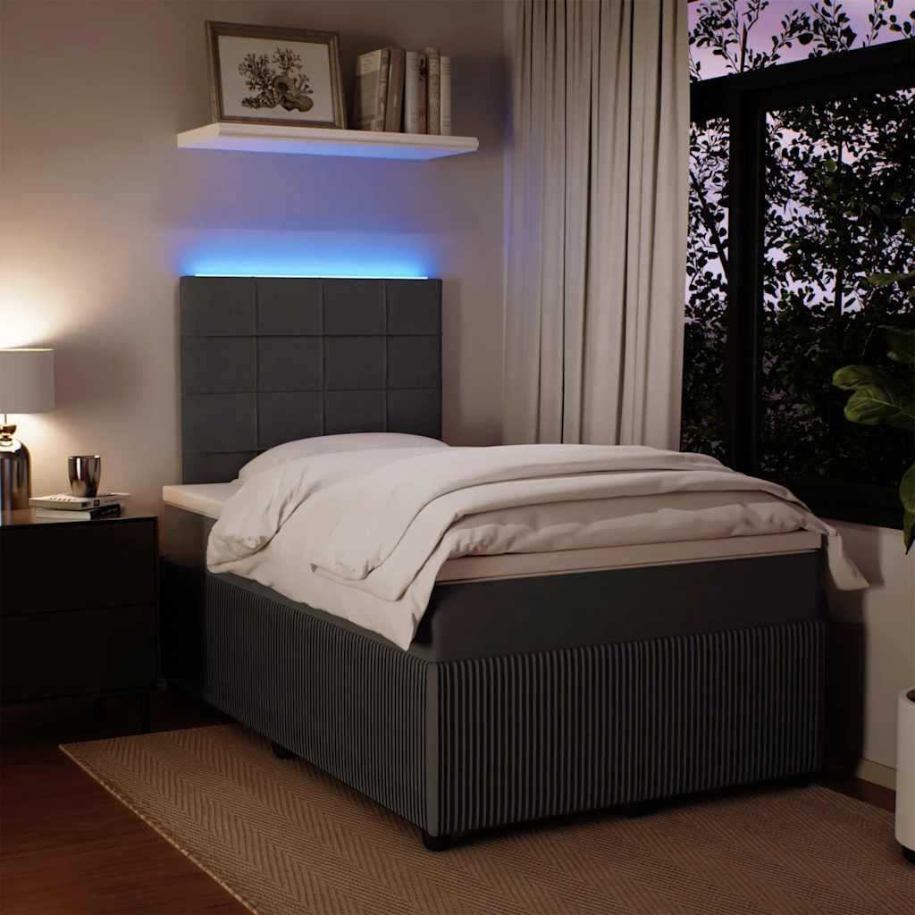 Krevet box spring s madracem tamnosivi 120 x 190 cm baršun
