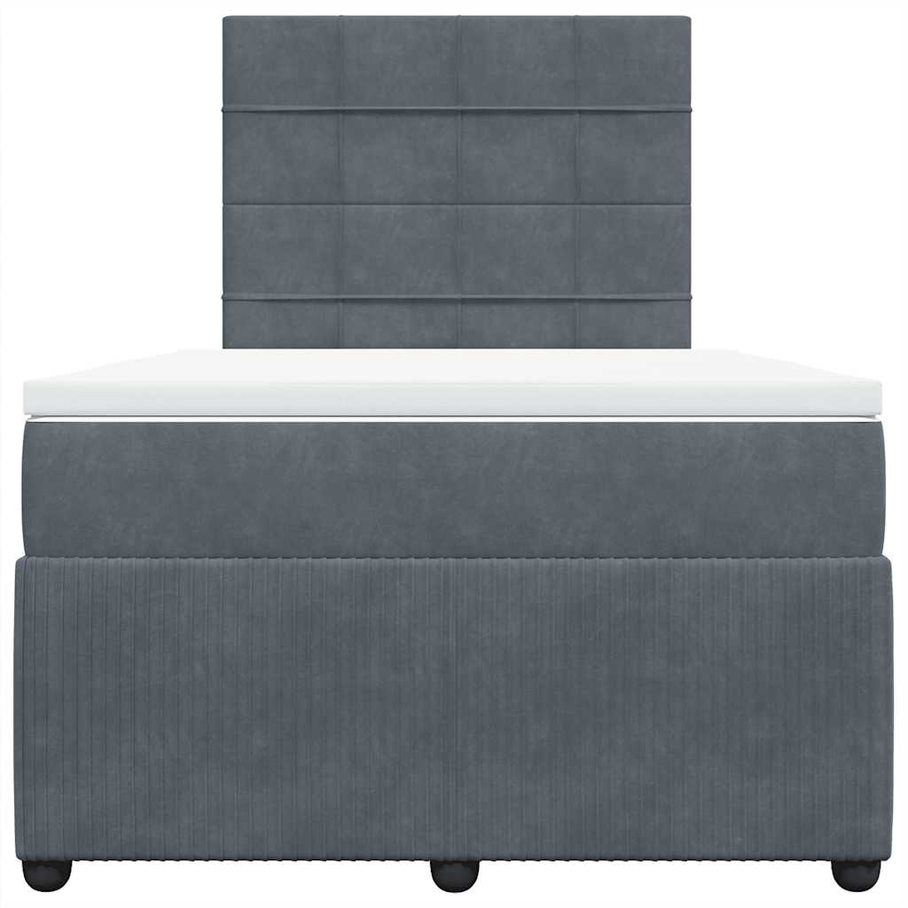 Krevet box spring s madracem tamnosivi 120 x 190 cm baršun