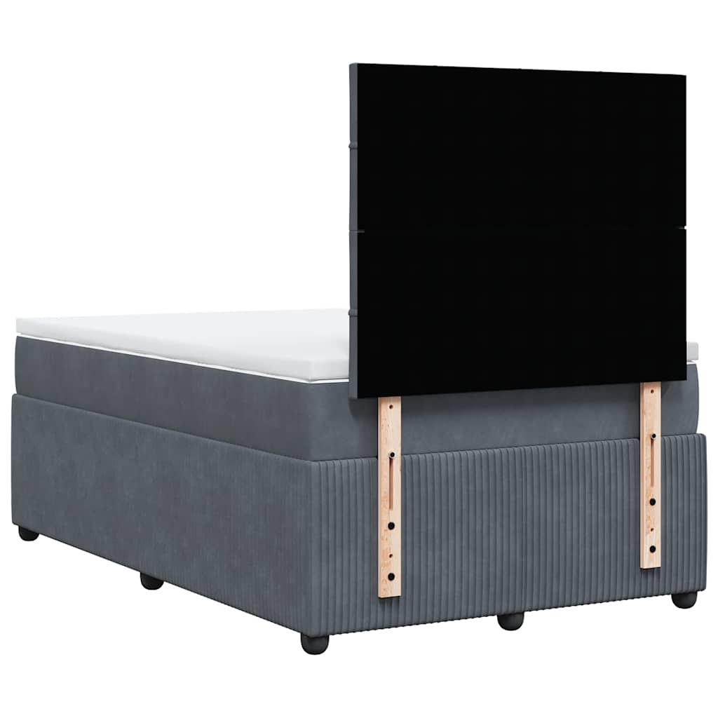 Krevet box spring s madracem tamnosivi 120 x 190 cm baršun