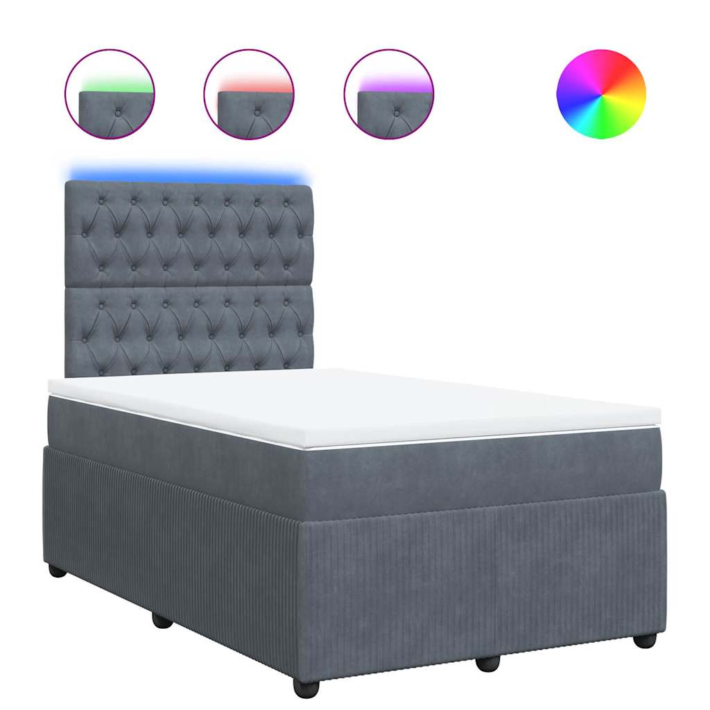 Krevet box spring s madracem tamnosivi 120 x 190 cm baršun