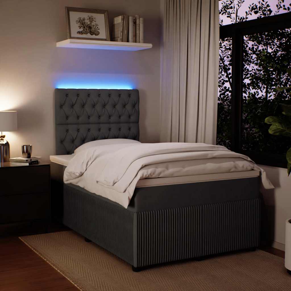 Krevet box spring s madracem tamnosivi 120 x 190 cm baršun