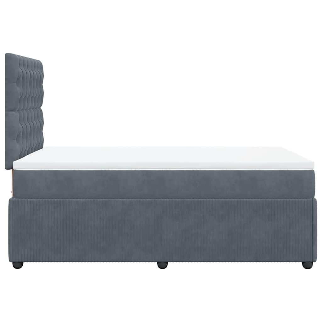 Krevet box spring s madracem tamnosivi 120 x 190 cm baršun