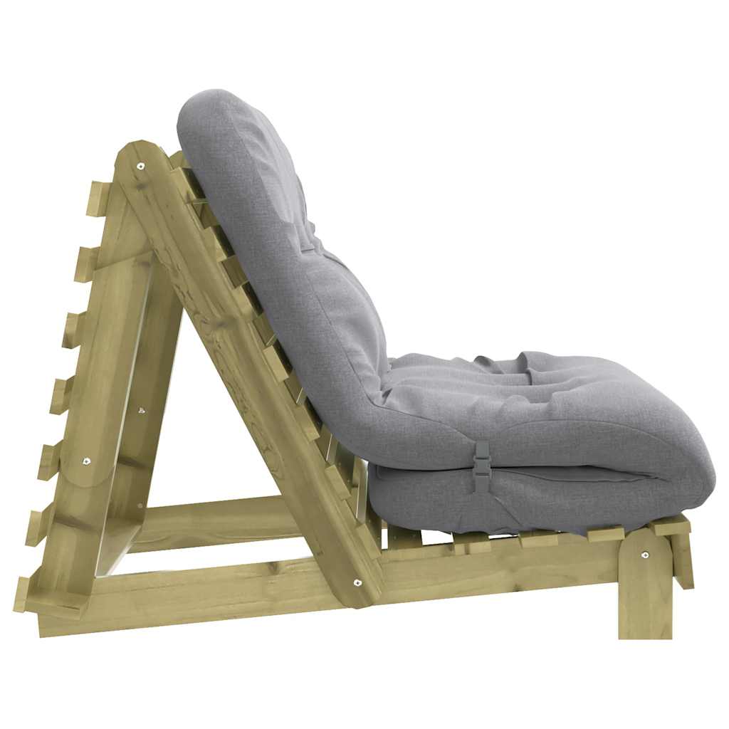 Futon na razvlačenje s madracem 90 x 206 x 11 cm od borovine