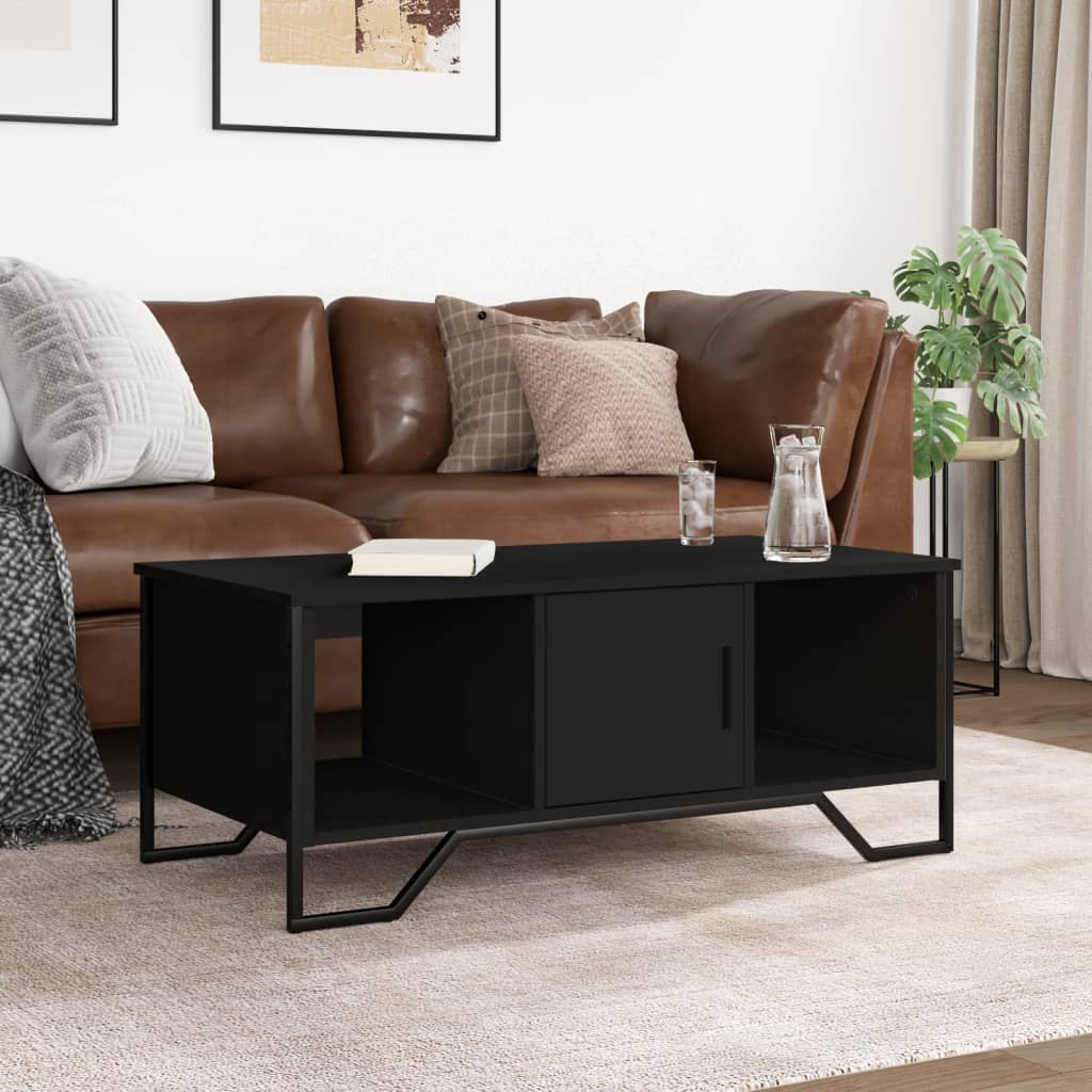Stolić za kavu crni 100 x 51 x 40 cm od konstruiranog drva