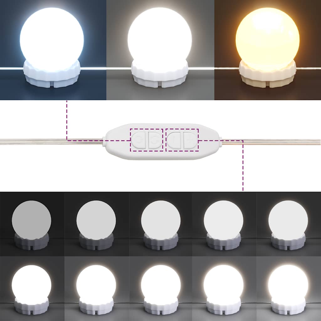 Toaletni stolić s LED svjetlima boja hrasta 100 x 40 x 130 cm
